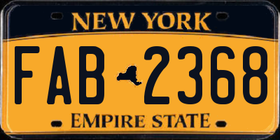 NY license plate FAB2368