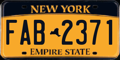 NY license plate FAB2371