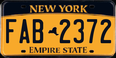 NY license plate FAB2372