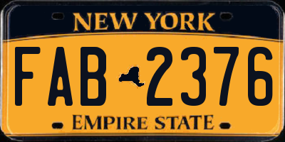 NY license plate FAB2376