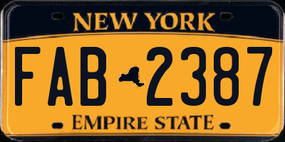 NY license plate FAB2387