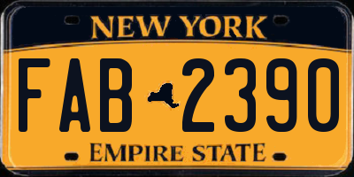 NY license plate FAB2390