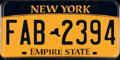 NY license plate FAB2394