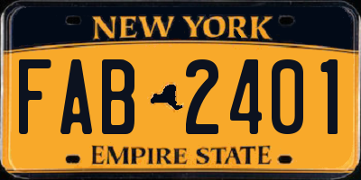 NY license plate FAB2401