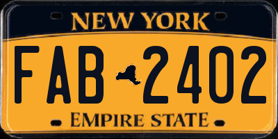 NY license plate FAB2402