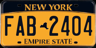 NY license plate FAB2404