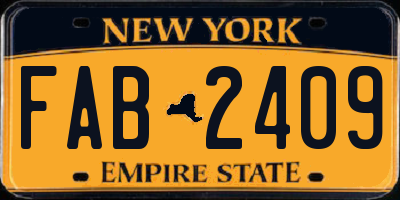 NY license plate FAB2409