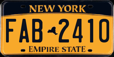 NY license plate FAB2410