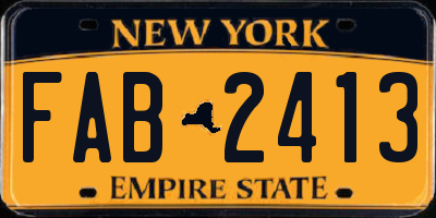 NY license plate FAB2413