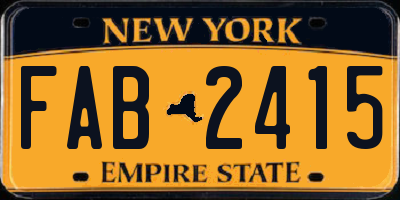 NY license plate FAB2415