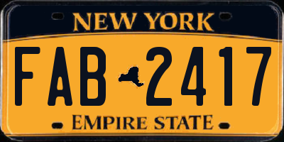 NY license plate FAB2417