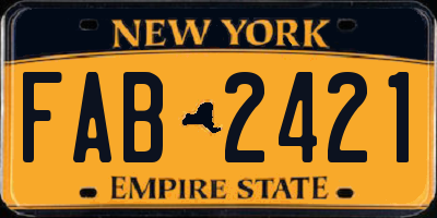 NY license plate FAB2421