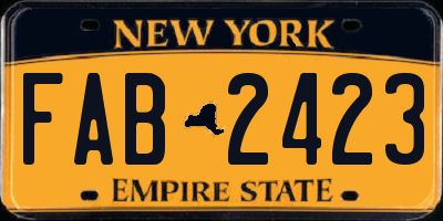 NY license plate FAB2423