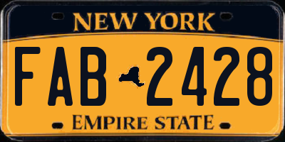 NY license plate FAB2428