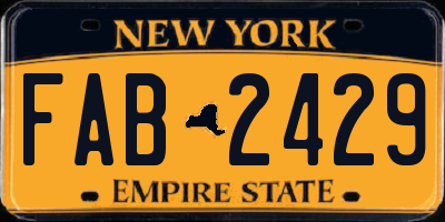 NY license plate FAB2429