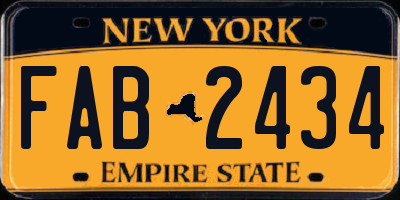 NY license plate FAB2434