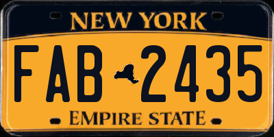 NY license plate FAB2435