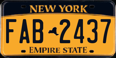 NY license plate FAB2437