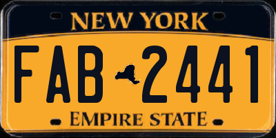 NY license plate FAB2441