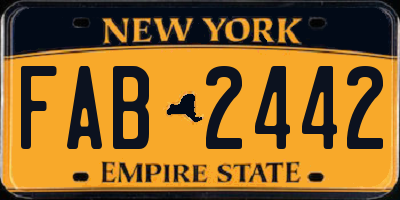 NY license plate FAB2442