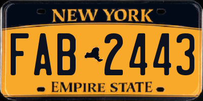 NY license plate FAB2443