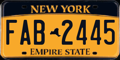 NY license plate FAB2445