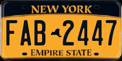 NY license plate FAB2447