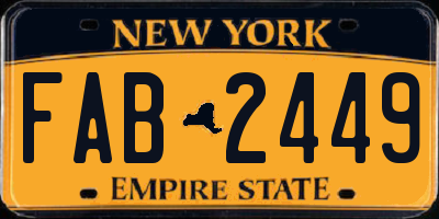 NY license plate FAB2449