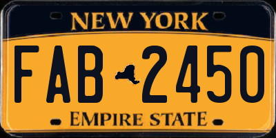 NY license plate FAB2450