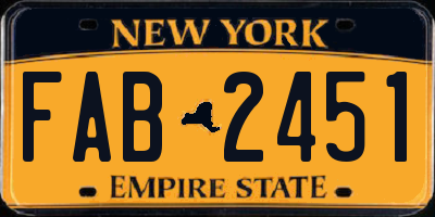 NY license plate FAB2451