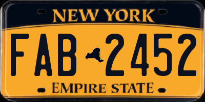 NY license plate FAB2452