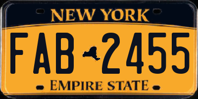 NY license plate FAB2455