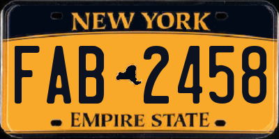 NY license plate FAB2458