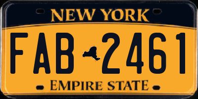 NY license plate FAB2461