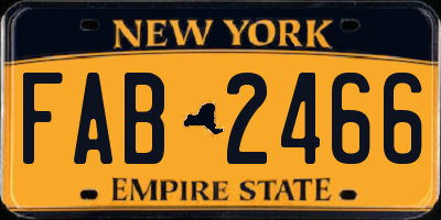 NY license plate FAB2466