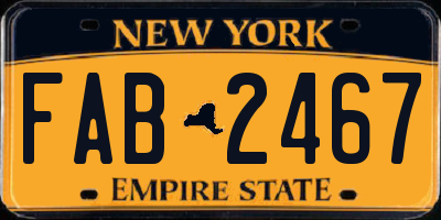 NY license plate FAB2467