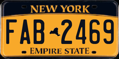 NY license plate FAB2469