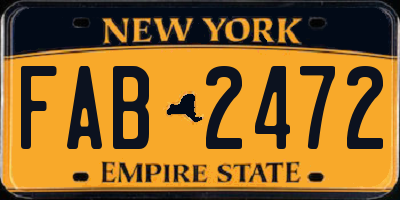 NY license plate FAB2472