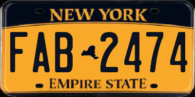 NY license plate FAB2474