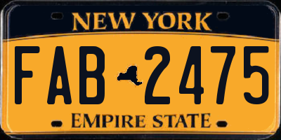 NY license plate FAB2475