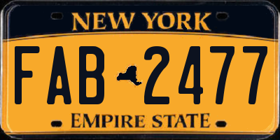 NY license plate FAB2477