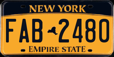 NY license plate FAB2480