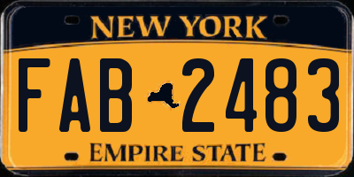 NY license plate FAB2483