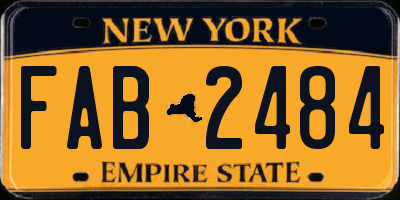 NY license plate FAB2484