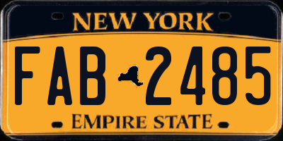 NY license plate FAB2485