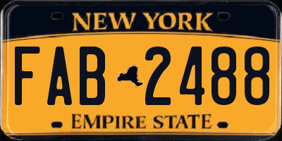 NY license plate FAB2488