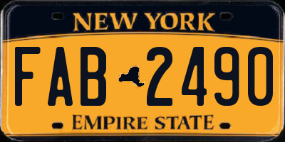 NY license plate FAB2490