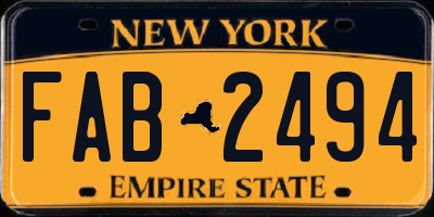 NY license plate FAB2494