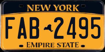 NY license plate FAB2495