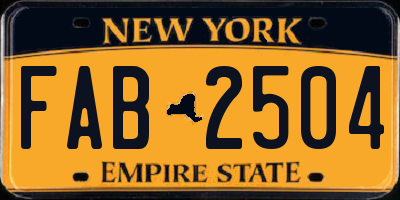 NY license plate FAB2504